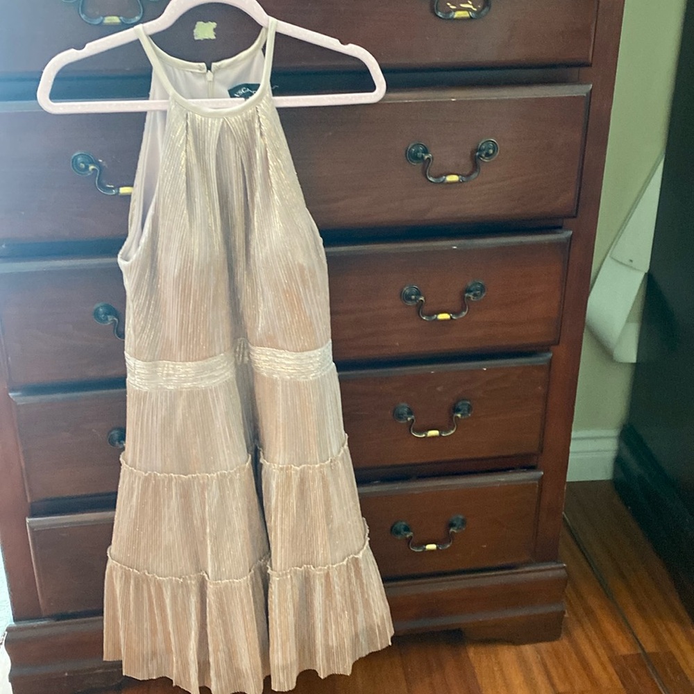 Shiny pink dress for party from Macy’s